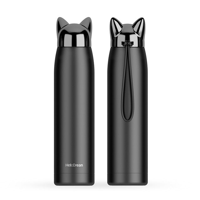 320ml 11oz Cat Ears Double Wall Hot Water Stainless Steel Thermos