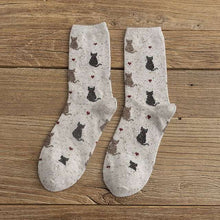 Women Cat Printed Wool Socks