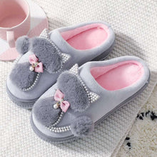 Women Cotton slippers Cute Cat Slippers Ladies Platform