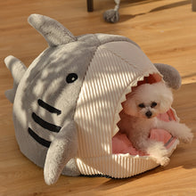 "Cozy & Playful Shark Cat Bed | 100% Cotton & Machine Washable | Available in 3 Sizes for Stress-Free Rest & Better Sleep Patterns"