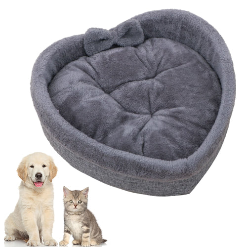 Cat Bed Heart-shaped Pet Bed Soft Kitty Puppy Sleeping Beds Kennel Warm Pet Nest Cute Warm Cushion Mat Kitten House Accessories