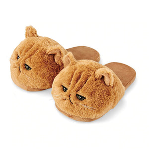 Millify Fuzzy Plush Slip on Cat Slippers
