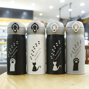 350ml Cartoon Cat Thermos Mug Cute Portable Stainless Steel Vacuum Flasks Thermal Water Bottle or Tumbler Thermocup