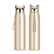 HQ 320ml/11oz Double Wall Thermos Water Bottle Stainless Steel and Vacuum  Cat Ear Thermal for your Coffee, Tea, and other drinks.
