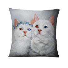 Cat with Flower Head dress Cat pillows