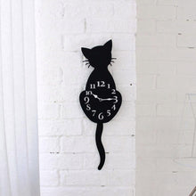 Acrylic Black Cat Wall Clock
