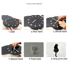 Acrylic Black Cat Pendulum Clock