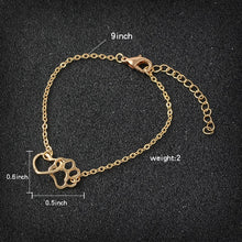Paw and Heart Linked bracelet