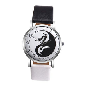 Black and White Cat Yin and Yang Watch