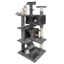 53" Cat Tree Scratching Condo Kitten Activity Tower Playhouse W/ Cave & Ladders