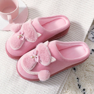 Women Cotton slippers Cute Cat Slippers Ladies Platform