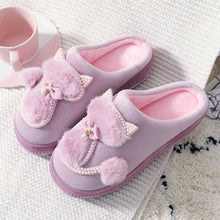 Women Cotton slippers Cute Cat Slippers Ladies Platform