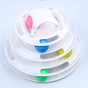 Pet Toys Cat Track Ball Dish Funny Disk Interactive Amusement Plate Cat Toy Game Play Disc Turntable Toy Cat Supplies #L