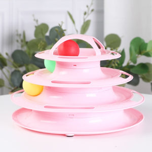 Pet Toys Cat Track Ball Dish Funny Disk Interactive Amusement Plate Cat Toy Game Play Disc Turntable Toy Cat Supplies #L