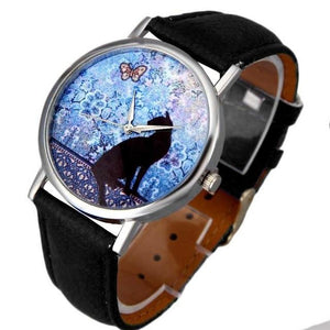 Black Cat and Butterfly Quartz Watch