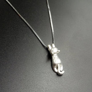 New Fashion Lovely Silver Plated Cat Necklace Tiny Cute Pendants Odd Fancy Jewelry Charm Pendant Necklaces