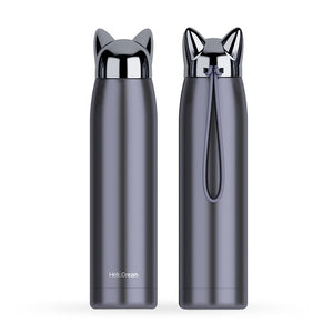 320ml 11oz Cat Ears Double Wall  Hot Water Stainless Steel Thermos Bottle