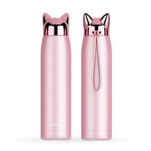 320ml 11oz Cat Ears Double Wall  Hot Water Stainless Steel Thermos Bottle